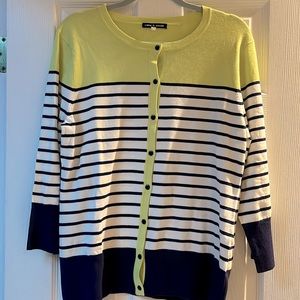 Cable & Gauge NWOT button down long sleeve striped cardigan. Size XL